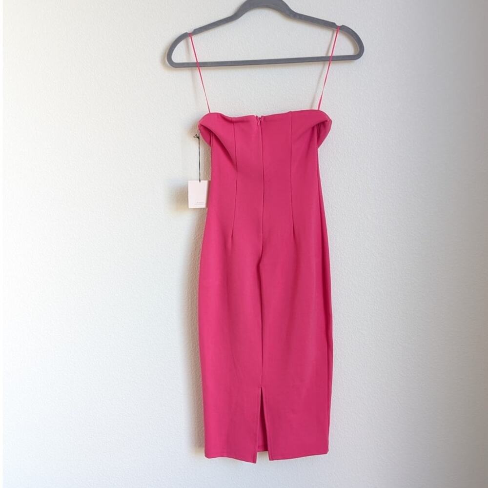 NWT Superdown Lilian Strapless Hot Pink Midi Bodycon Dress, size XS - Picture 3 of 9